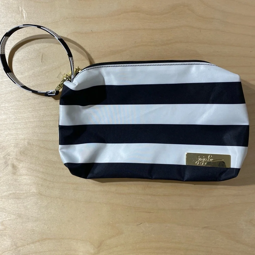 Ju-Ju-Be Classic Black and White Striped Cosmetic Bag (QE)
